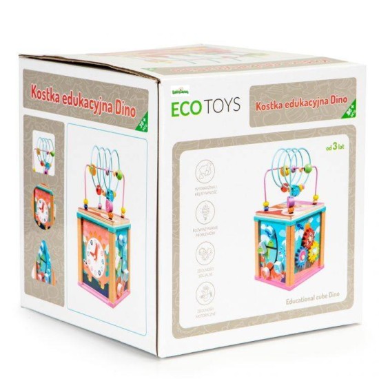 Ergoterapinis medinis lavinamasis kubas - labirintas ECO TOYS DINO 5in1 