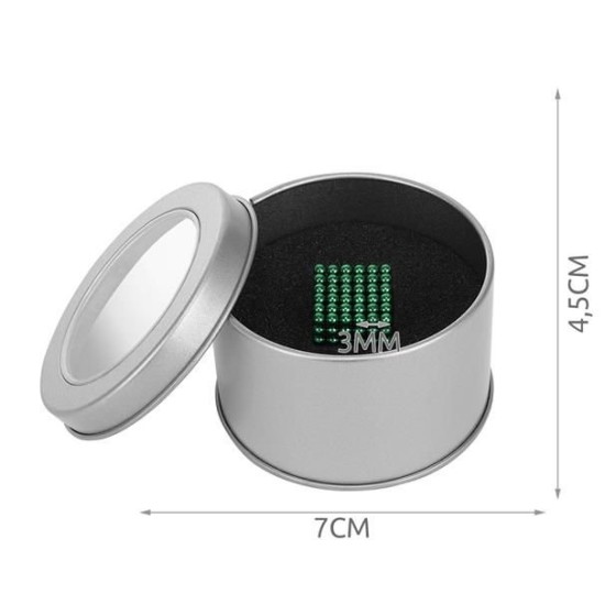 Magnetiniai rutuliukai 216 vnt. 5mm. "Žalia"
