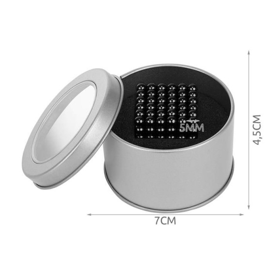 Magnetiniai rutuliukai 216 vnt. 5mm. "Juoda"
