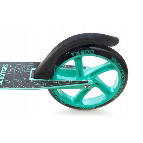 Aliuminis paspirtukas RAVEN STRAIGHT MINT su dideliais 20 cm. ratais Handbrake