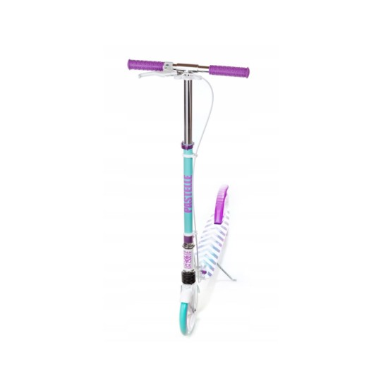Aliuminis paspirtukas RAVEN PASTELLE PRO su dideliais 20 cm. ratais Handbrake and front suspension