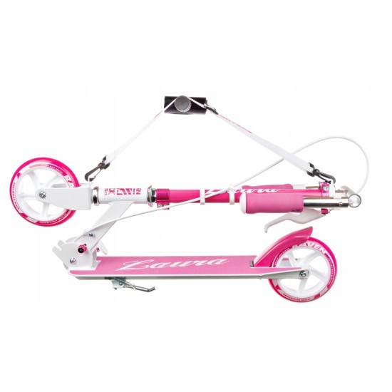 Aliuminis paspirtukas RAVEN LAURA su dideliais 20 cm. ratais Handbrake