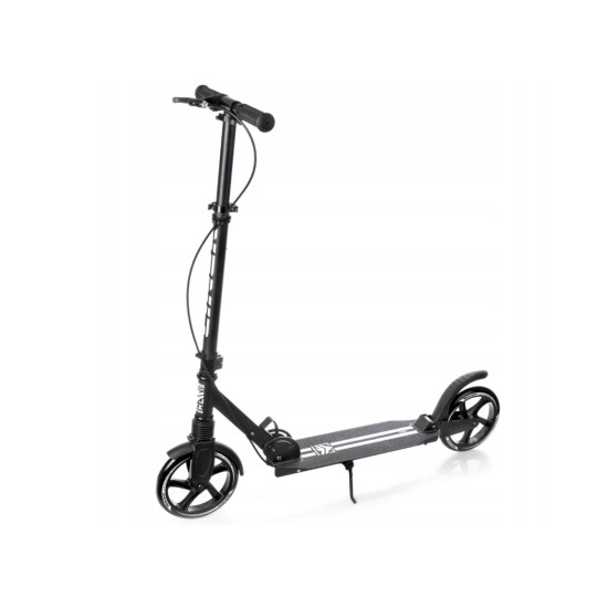 Aliuminis paspirtukas RAVEN STRAIGHT BLACK PRO su dideliais 20 cm. ratais Handbrake and front suspension