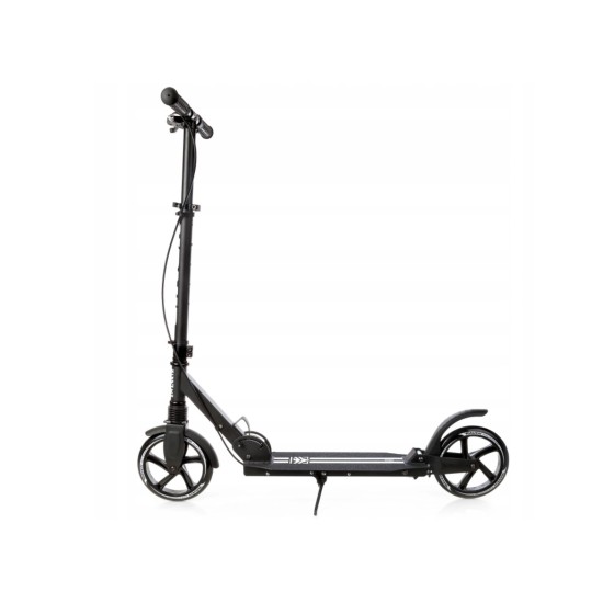 Aliuminis paspirtukas RAVEN STRAIGHT BLACK PRO su dideliais 20 cm. ratais Handbrake and front suspension