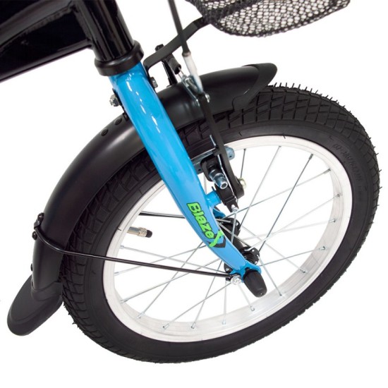Dviratis 4KIDS Blaze 16" (juoda/mėlyna)