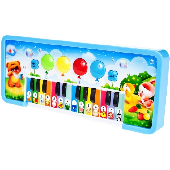 Lavinamasis Muzikinis Pianinas Su Gyvūnais - mėlynas