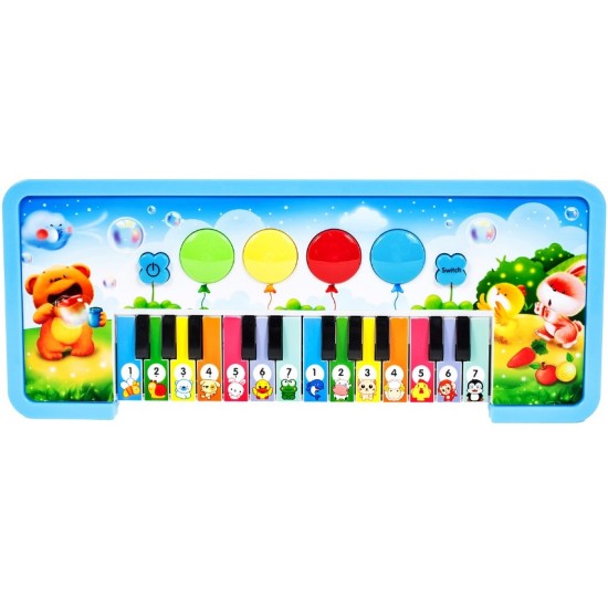 Lavinamasis Muzikinis Pianinas Su Gyvūnais - mėlynas
