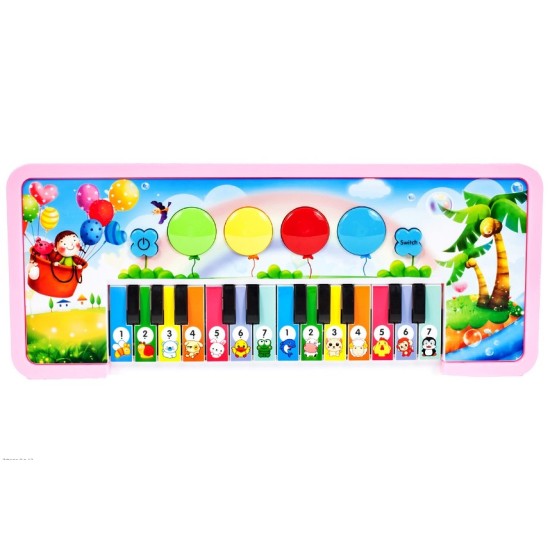 Lavinamasis Muzikinis Pianinas Su Gyvūnais - rožinis