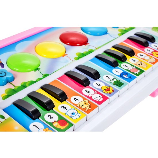 Lavinamasis Muzikinis Pianinas Su Gyvūnais - rožinis