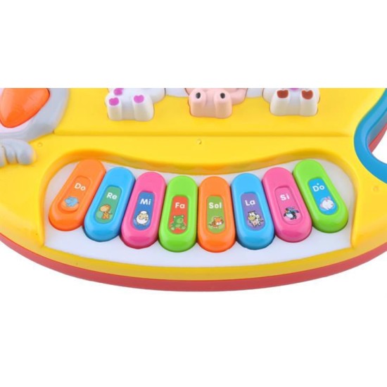 Lavinamasis Muzikinis pianinas su gyvūnais Geltona