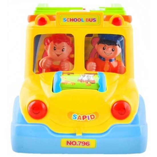 Linksmas lavinamasis autobusas su švieselėmis ir muzikėlėmis