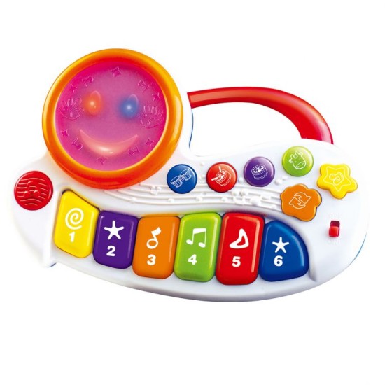 Lavinamasis muzikinis pianinas su šviečiančiu būgnu