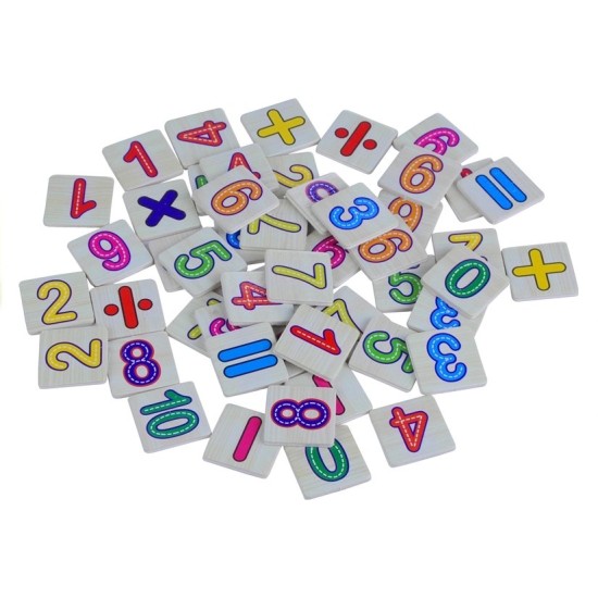 Medinė matematikos - piešimo lenta su skaičiais ir žiedais 123