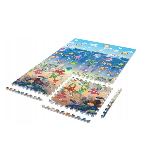Minkštas EVA Edukacinis Kilimėlis - Dėlionė (puzzle) 6 dalys  180cmX120cm. “Vandenynas“