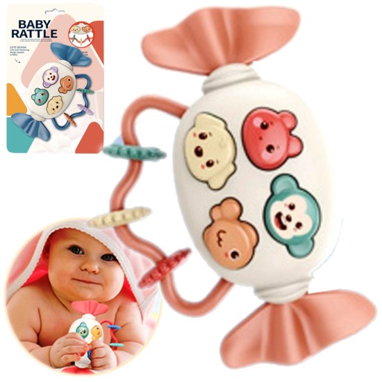 Muzikinis barškutis BABY RATTLE ROSE