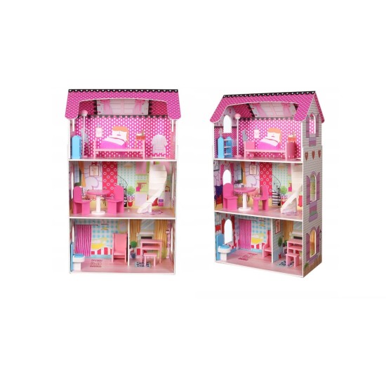 Lėlių namelis su baldeliais ECOTOYS 106 cm. aukščio