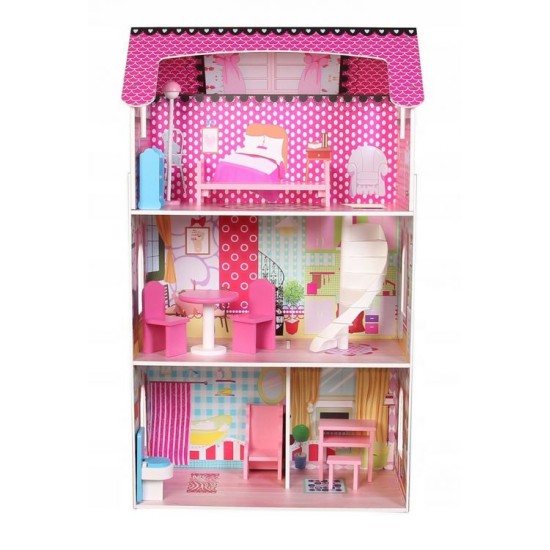 Lėlių namelis su baldeliais ECOTOYS 106 cm. aukščio