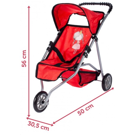 Lėlių vežimėlis-skėtukas " Red"
