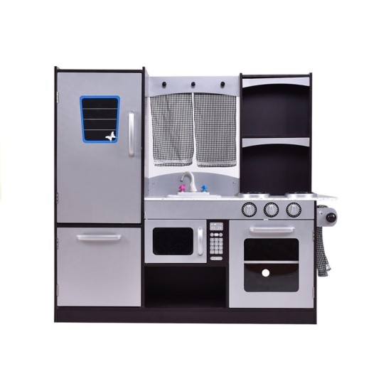 Daugiafunkcinė moderni medinė virtuvėlė Silver Kitchen