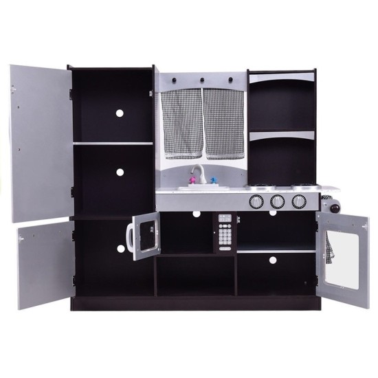 Daugiafunkcinė moderni medinė virtuvėlė Silver Kitchen