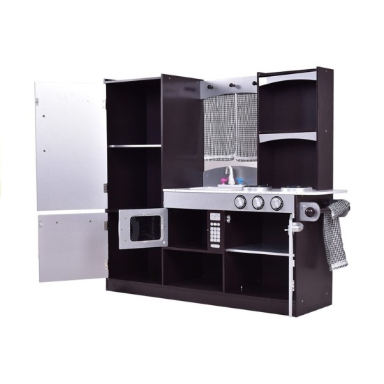 Daugiafunkcinė moderni medinė virtuvėlė Silver Kitchen
