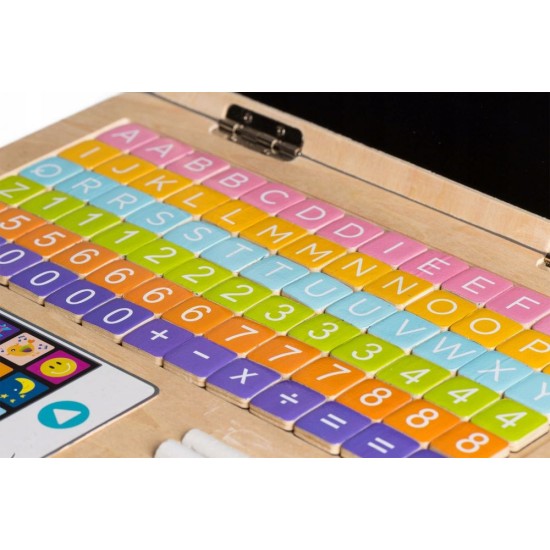 Medinis edukacinis vaikiškas "laptopas" Ecotoys