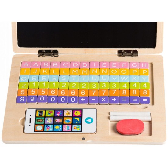 Medinis edukacinis vaikiškas "laptopas" Ecotoys