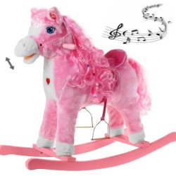  Muzikinis supamas arkliukas mažiesiems rožinis 73cm