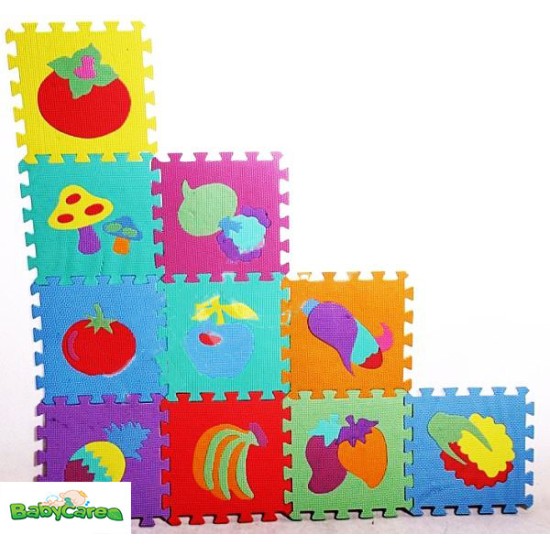 Minkštas Edukacinis Kilimėlis - Dėlionė (Puzzle) Vaisiai ir daržovės