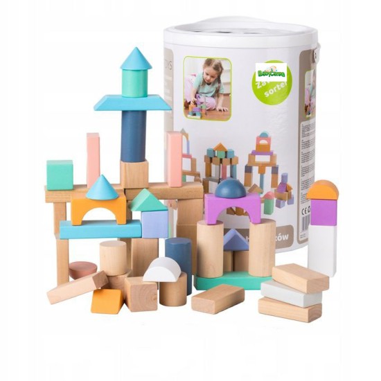 Lavinamosios medinės kaladėlės 100 vnt. Eco toys