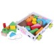 Traukiamas vežimėlis ECO TOYS su 30 spalvotų kaladėlių