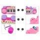 Vaikiškas pianinas  -sintezatorius su mikrofonu ir kėdute - rožinis Super song