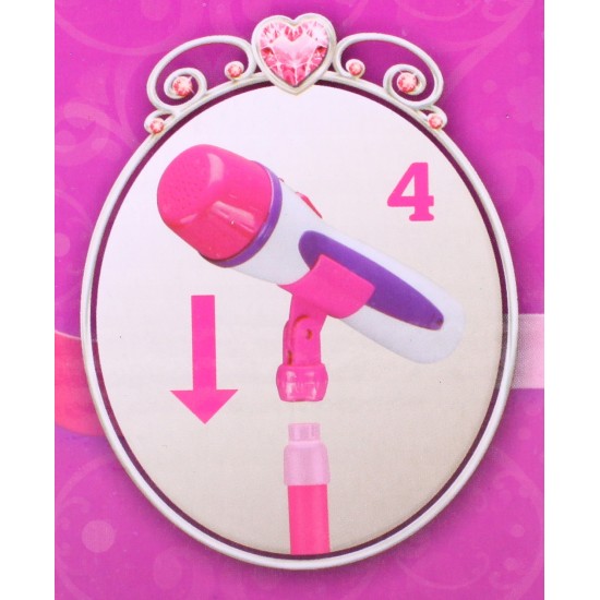 Vaikiškas mikrofonas su stovu - karaokė Pink