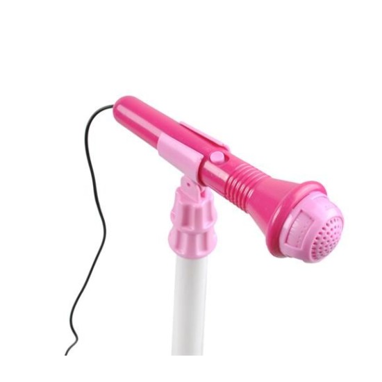 Žaislinė elektrinė gitara su stiprintuvu, mikrofonu ir MP3 jungtimi, rožinė