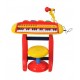 Vaikiškas pianinas su mikrofonu ir kėdute - raudonas