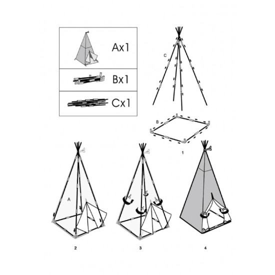 Žaidimų palapinė, tipis WIGWAM rožinė