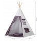 Žaidimų palapinė Eco toys, tipis WIGWAM su kilimėliu ir 2 pagalvėlėmis "Polar night"