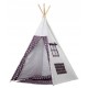 Žaidimų palapinė Eco toys, tipis WIGWAM su kilimėliu ir 2 pagalvėlėmis "Polar night"
