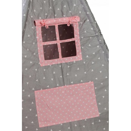 Žaidimų palapinė Eco toys, tipis WIGWAM su kilimėliu ir 2 pagalvėlėmis