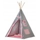 Žaidimų palapinė Eco toys, tipis WIGWAM su kilimėliu ir 2 pagalvėlėmis