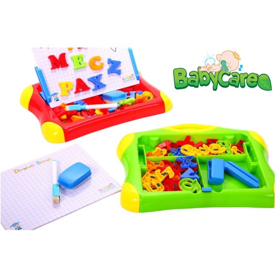 Magnetinė piešimo lenta su skaičiais ir raidėmis ABC+123