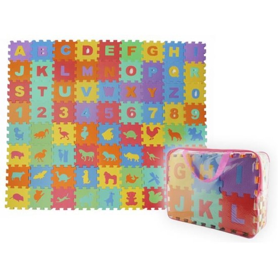 Minkštas EVA Edukacinis Kilimėlis - Dėlionė (puzzle) 72 dalys  16cmX16cm