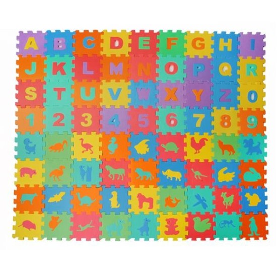 Minkštas EVA Edukacinis Kilimėlis - Dėlionė (puzzle) 72 dalys  16cmX16cm