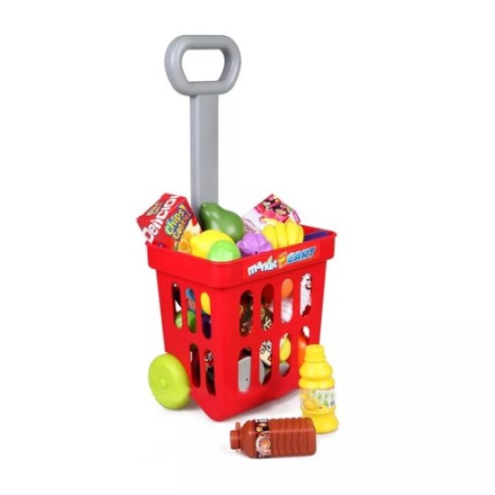 Parduotuvė supermarketas su vežimėliu +40vnt. priedų.