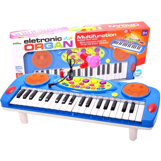 Pianinas sintezatorius su mikrofonu ir 37 klavišais - mėlynas