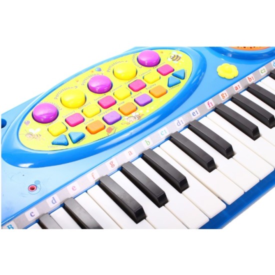Pianinas sintezatorius su mikrofonu ir 37 klavišais - mėlynas