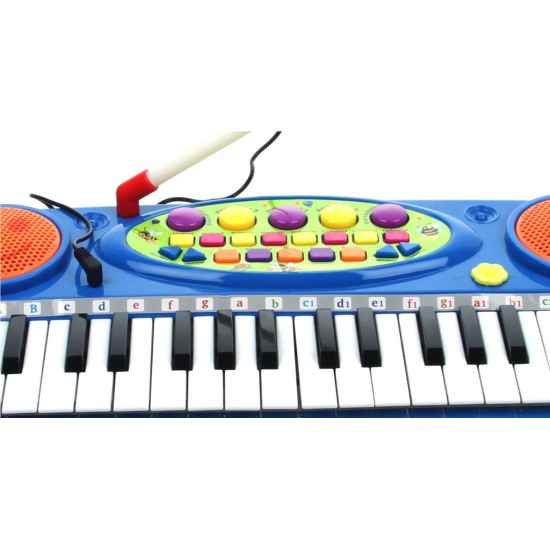 Pianinas sintezatorius su mikrofonu ir 37 klavišais - mėlynas