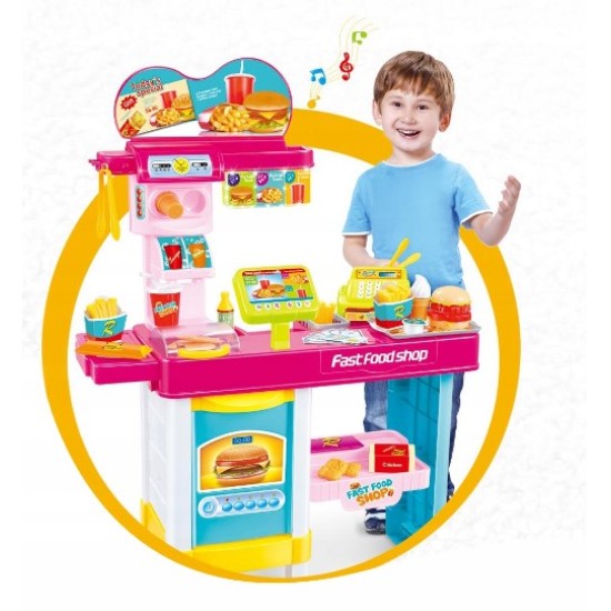 Vaikiška Virtuvėlė - Fast Food su garsais ir Led apšvietimu