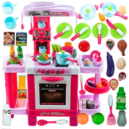 Vaikiška virtuvėlė su orkaite ir aksesuarais KIDS COOK rose