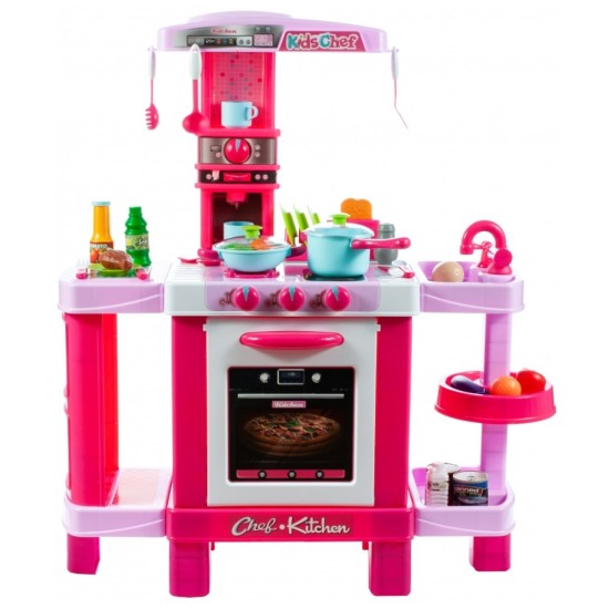 Vaikiška virtuvėlė su orkaite ir aksesuarais KIDS COOK rose